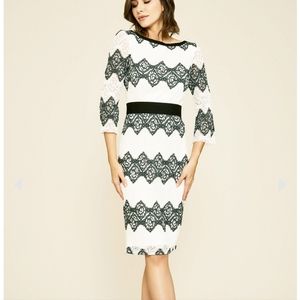 Tadashi Shoji Steffi Mid-Sleeve Lace Dress